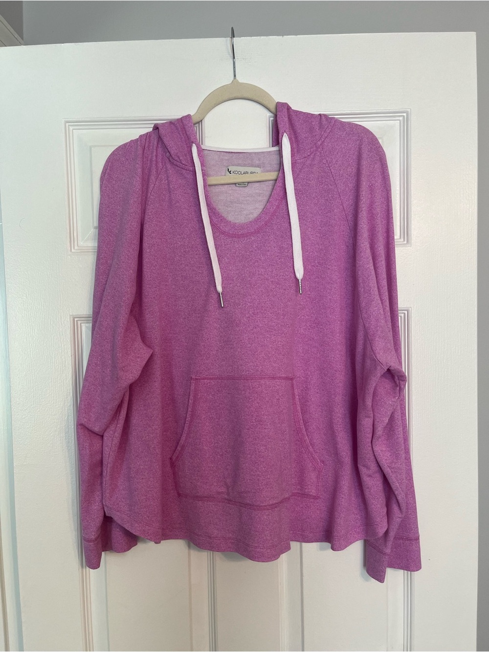 Koolaburra Like New Heathered Pink Pullover Hoodie with White Drawstrings